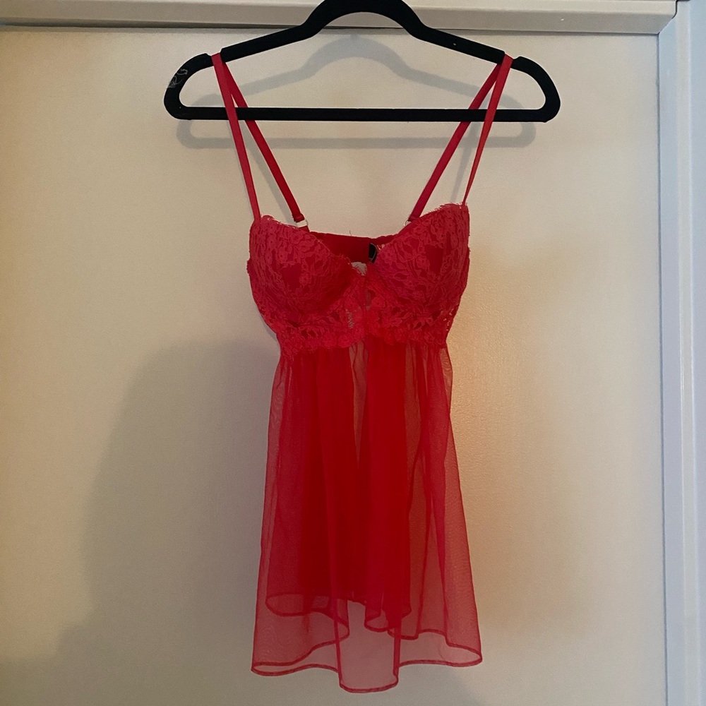Victoria Secret red lace babydoll.